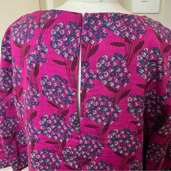 White Stuff Size 16 100% Cotton Perfect Pink Purple Vocal Floral Tunic ¾ sleeve - Picture 14 of 15